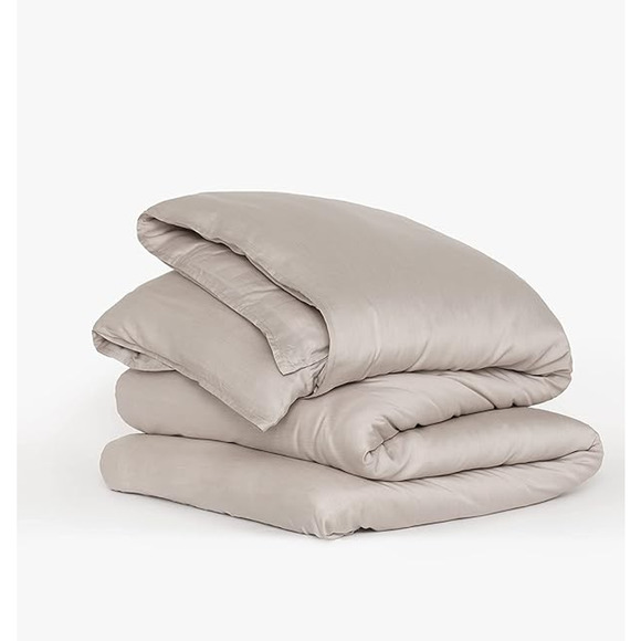 NEW! Buffy Breeze Eucalyptus Duvet Cover Queen Size Light Grey $139 msrp I4-1 - Picture 1 of 8